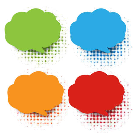 Colorful Speech Bubble Collection With White Background With Gradient Mesh, Vector Illustrationのイラスト素材