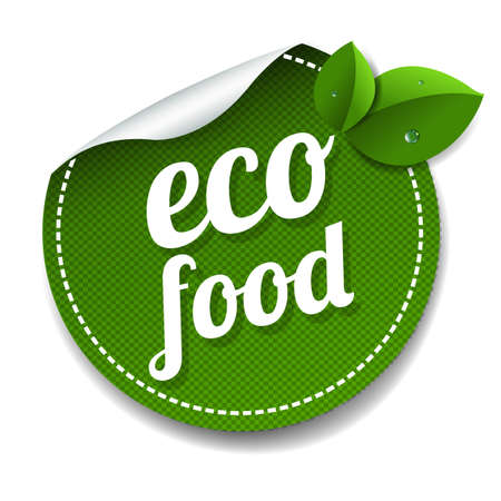 Eco Food Isolated White Background With Gradient Mesh, Vector Illustrationのイラスト素材