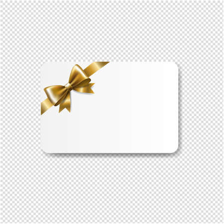 Gift Card Golden Bow Isolated Transparent Backgroundのイラスト素材
