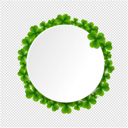 Banner With Clovers Transparent Background, Vector Illustrationのイラスト素材