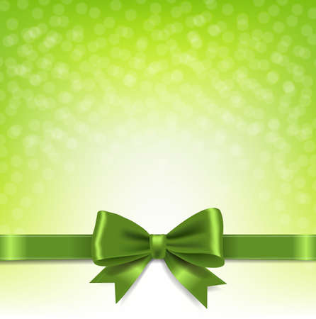 Green Bokeh Background With Bow With Gradient Mesh, Vector Illustrationのイラスト素材