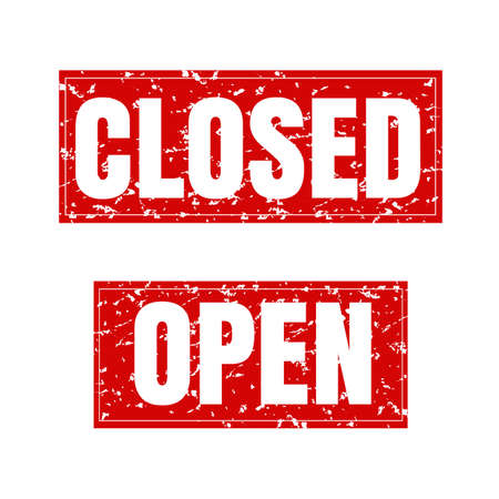 Open And Closed Sign, Vector Illustrationのイラスト素材