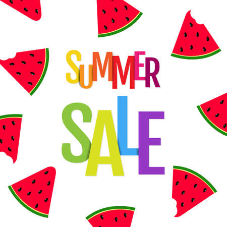 Summer Sale Poster With Watermelon And Text