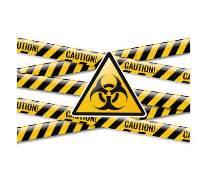 Danger Sign And Ribbons Isolated Transparent Background With Gradient Mesh, Vector Illustrationのイラスト素材