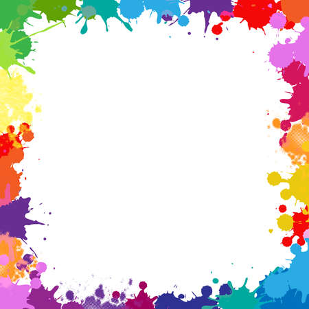 Colorful Frame With Blobs Isolated White Backgroundのイラスト素材