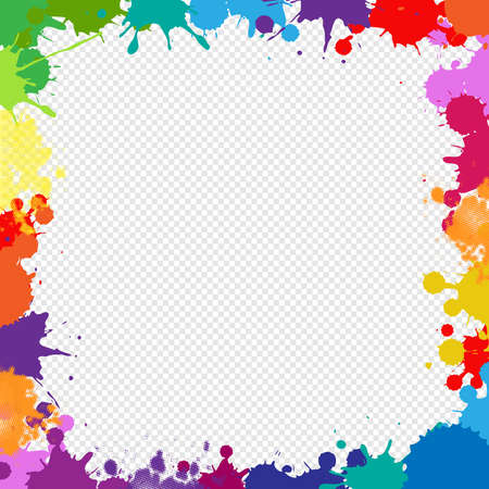 Colorful Frame With Blobs Isolated Transparent Backgroundのイラスト素材