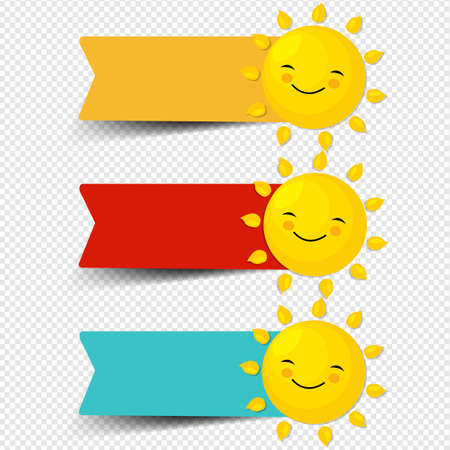 Colorful Sale Labels With Sun Isolated Transparent Backgroundのイラスト素材