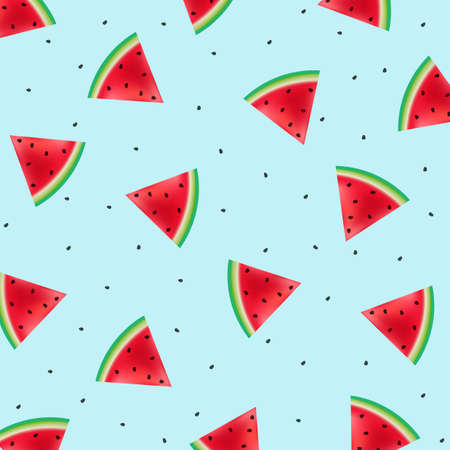 Poster With Watermelons Blue Backgroundのイラスト素材