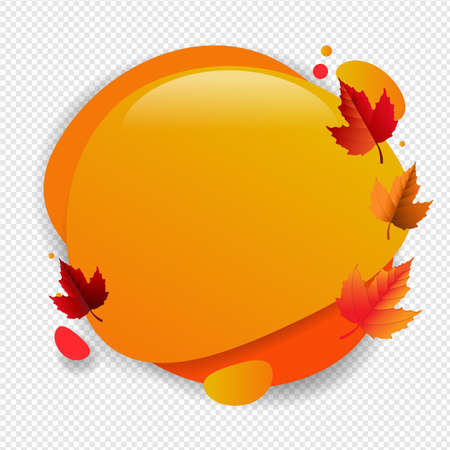 Speech Bubble With Autumn Leaves Transparent Backgroundのイラスト素材