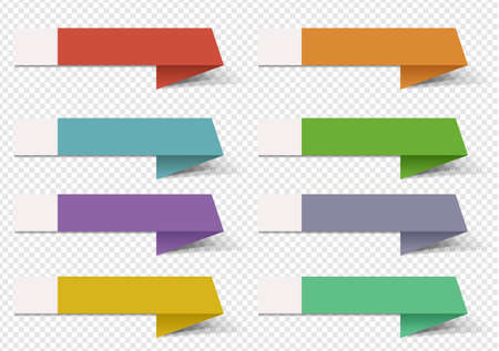 Colorful Infographic Banner Template Ribbon Transparent Backgroundのイラスト素材