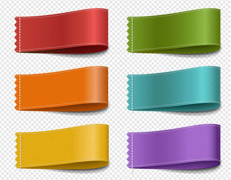 Colorful Banner Template Ribbon Transparent Backgroundのイラスト素材