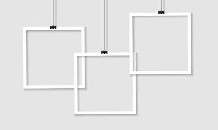 Photo Frame Collection With Grey Backgroundのイラスト素材