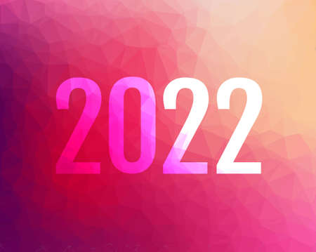 New Years Text Red And Pink Poligonal Background