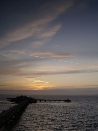 Old Pier at Sunsetの写真素材