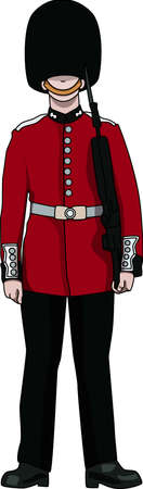 British Royal Guardsman at Buckingham Palace in Londonのイラスト素材