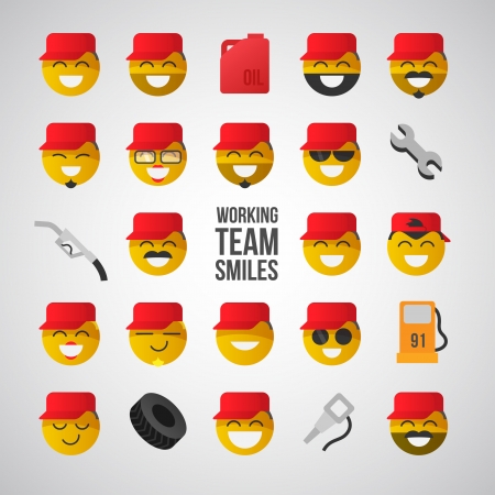 Working team smilesのイラスト素材
