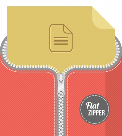 open zip zipper frame border flat styleのイラスト素材