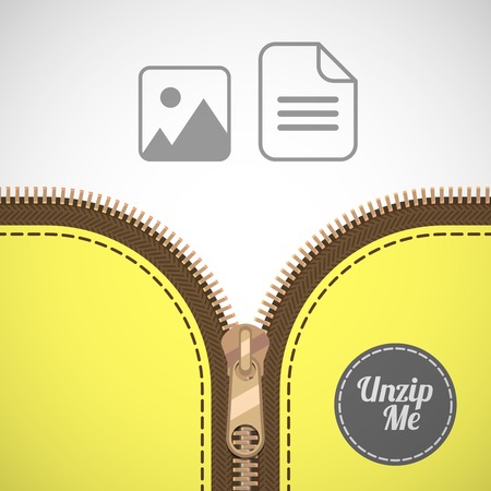 open zip zipper frame border flat styleのイラスト素材