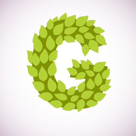 letter like a bush, cartoon flat style, vector illustration.のイラスト素材