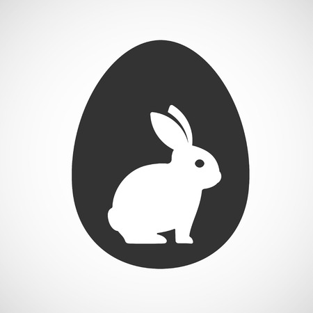 rabbit inside a egg, isolated vector illustration on a white background.のイラスト素材