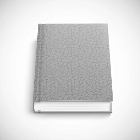 book template with grey color lather hard cover, isolated vector illustration on a white background.のイラスト素材