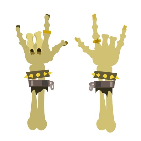 Sign of the horns, heavy metal symbol, cartoon flat style vector illustration.のイラスト素材