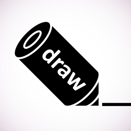 Pencil icon, isolated vector illustration on a white backgroundのイラスト素材