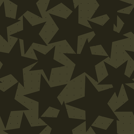 Stars shapes, vector graphic green seamless pattern camouflageのイラスト素材