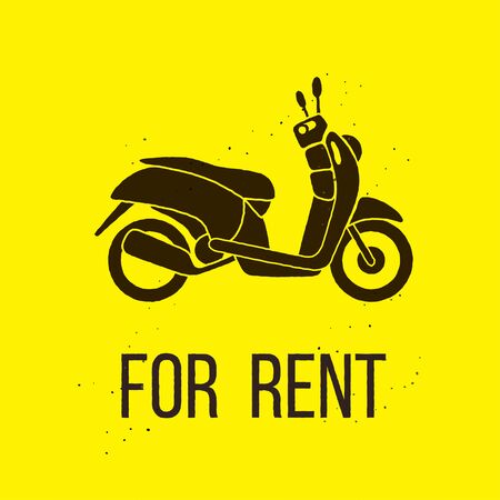 Motorbike For Rent icon, isolated vector illustrationのイラスト素材