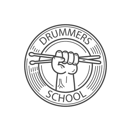 drummers school emblemのイラスト素材