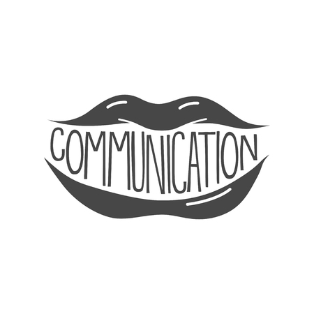 sexy lips communication,のイラスト素材