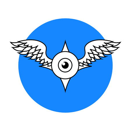 Winged Eyeball logo, isolated vector illustration artのイラスト素材