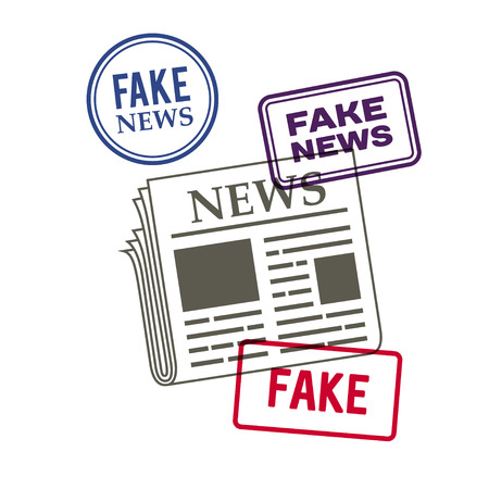 newspaper icon. fake news stamp set, vector illustrationのイラスト素材