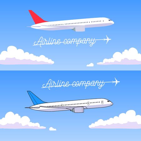 Vector airplane banners, side viewのイラスト素材