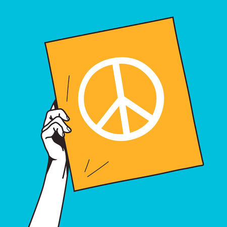 hand holding peace symbolのイラスト素材