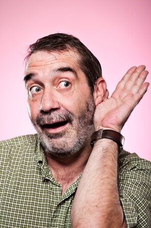 A mid adult effeminate man portrait.の写真素材