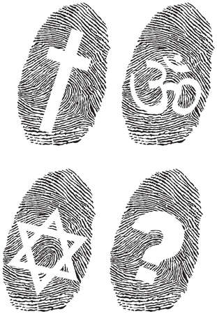 official religion and fingerprintのイラスト素材