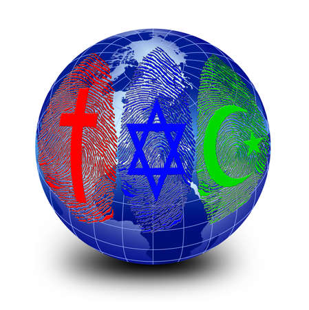 Official Religions Around the World and fingerprint