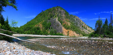The mountain river. Southern Baikal region, the mountain range Khamar-Daban.の写真素材