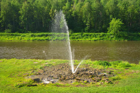 Tourist bath on the banks of the river. Chelyabinsk region, Bashkiria.の写真素材