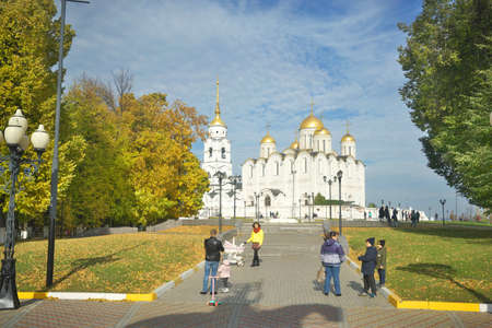 Gold ring of Russia. Assumption Cathedral in the city of Vladimir, in the fall.のeditorial素材