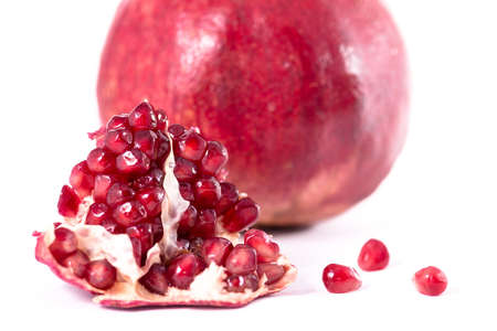 Very closeup view of ripe pomegranate seedsの写真素材
