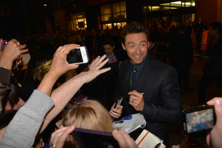 TORONTO - SEPTEMBER 6: Actor Hugh Jackman meets fans at the Toronto International Film Festival for his new film Prisoners on September 6, 2013.のeditorial素材