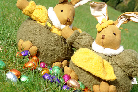 Easter bunnies and chocolate eggs
