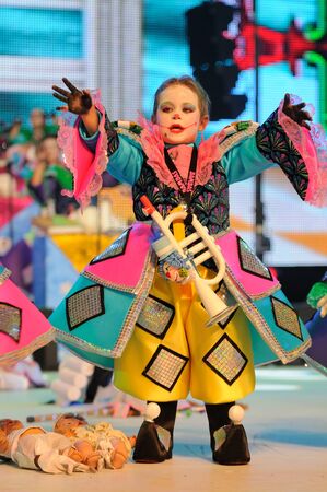 TENERIFE, JANUARY 23: Group in The carnival the Santa Cruz de Tenerife, during different contests of Carnival groups. JANUARY 23, 2015, Tenerife (Canary Islands) Spain.のeditorial素材