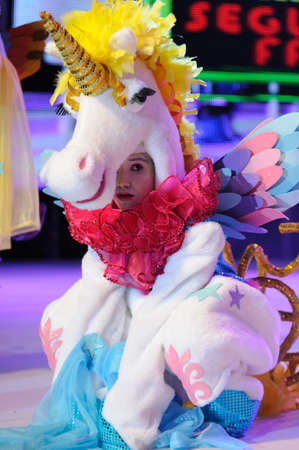 TENERIFE, JANUARY 23: Group in The carnival the Santa Cruz de Tenerife, during different contests of Carnival groups. JANUARY 23, 2015, Tenerife (Canary Islands) Spain.のeditorial素材