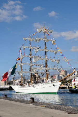 TENERIFE, SEPTEMBER 13: ARM Cuauhtemoc BE-01, in Training Trips, docked in the port of Santa Cruz de...