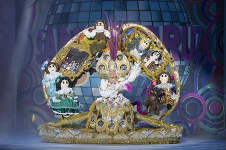 TENERIFE, JANUARY 24: In The carnival the Santa Cruz de Tenerife, during different contests of Carnival groups. JANUARY 24, 2016, Tenerife (Canary Islands) Spain.のeditorial素材