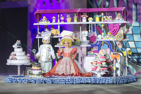 TENERIFE, JANUARY 24: In The carnival the Santa Cruz de Tenerife, during different contests of Carnival groups. JANUARY 24, 2016, Tenerife (Canary Islands) Spain.のeditorial素材