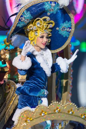 TENERIFE, JANUARY 24: In The carnival the Santa Cruz de Tenerife, during different contests of Carnival groups. JANUARY 24, 2016, Tenerife (Canary Islands) Spain.のeditorial素材